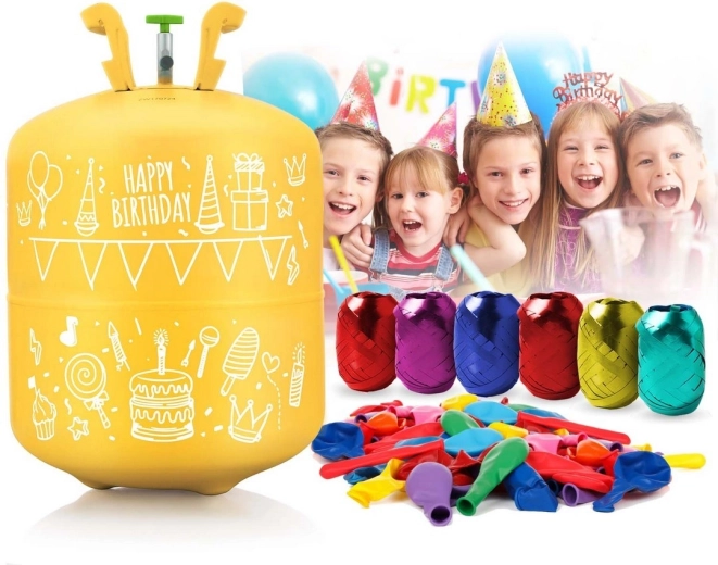 Totul într-unul: butelie, 50 de baloane și 60 m de panglică