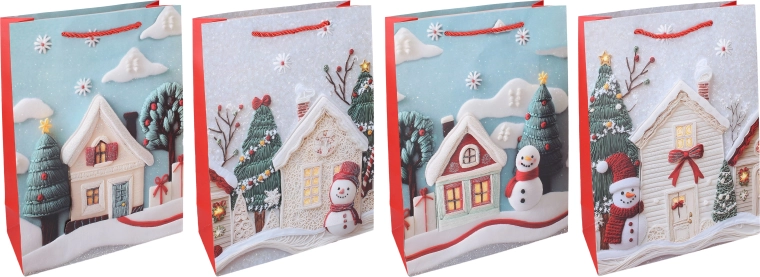 Pungă cadou de Crăciun L 30 × 40 × 12 cm - 1 bucată