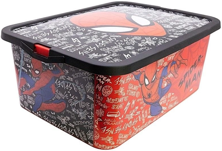 Stor cutie de depozitare cu capac cu clips Spider-Man - 1 bucată