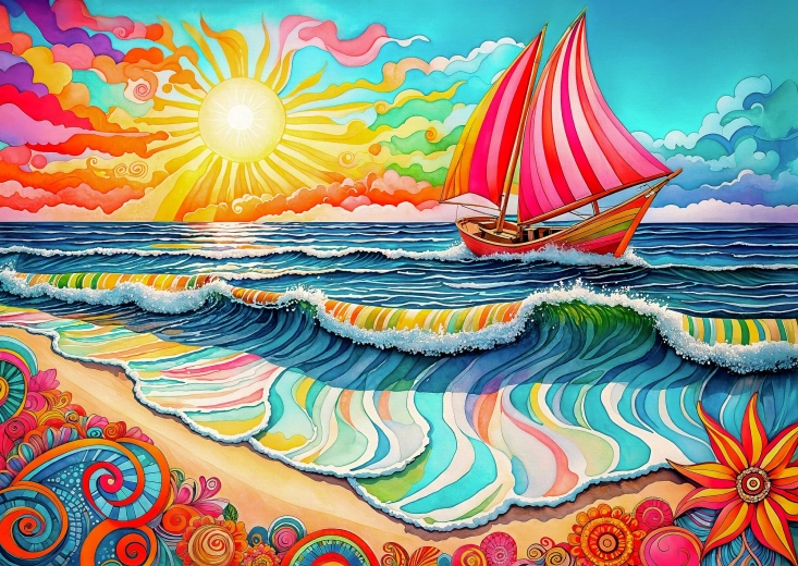 Puzzle Enjoy Croazieră la răsăritul soarelui, 1000 de piese