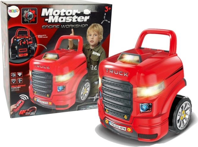 Construcție mecanică pentru copii cu camion și unelte