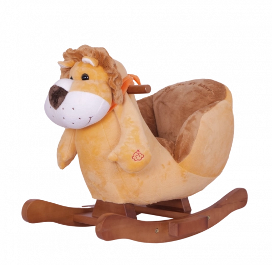 Leu legănător cu eșarfă portocalie pentru copii