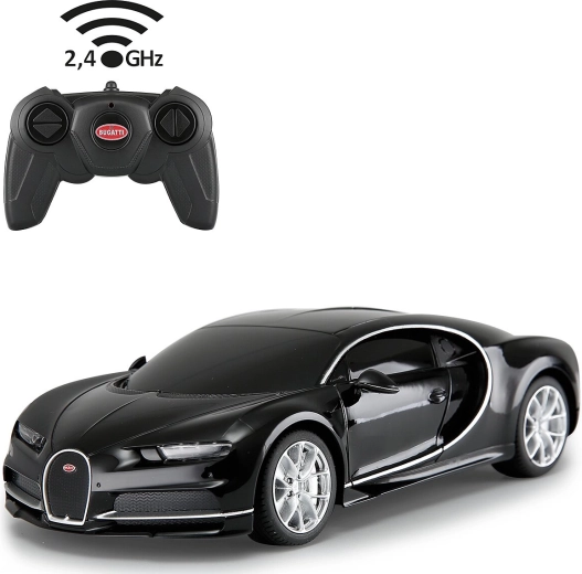 Mașină cu telecomandă Bugatti Chiron 1:24 neagră 2,4 GHz Jamara - 1 bucată