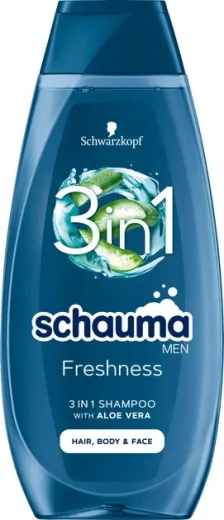 Schauma Men Freshness 3în1 șampon pentru bărbați pentru păr, corp și față 400 ml