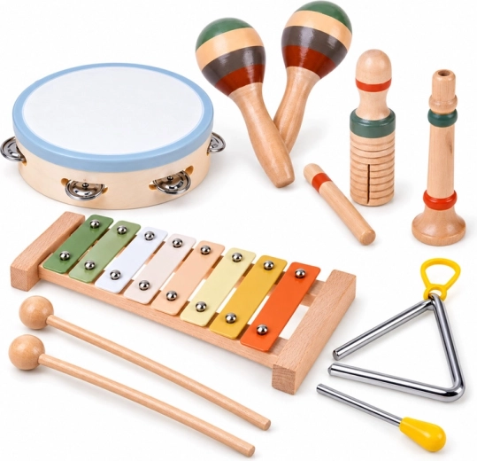 Set din lemn de instrumente muzicale pentru copii