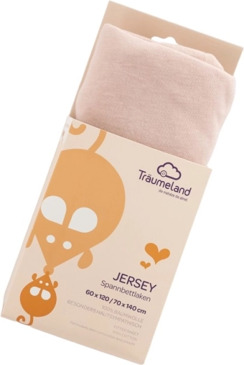 Träumeland cearșaf jersey uni Rose Smoke