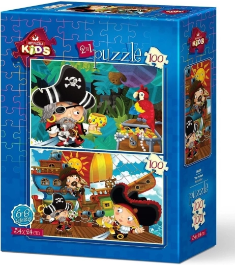 Puzzle pirați 2×100 piese