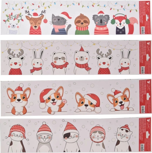 Folie autocolantă de Crăciun pentru ferestre pentru copii 64 × 15 cm (4 variante)