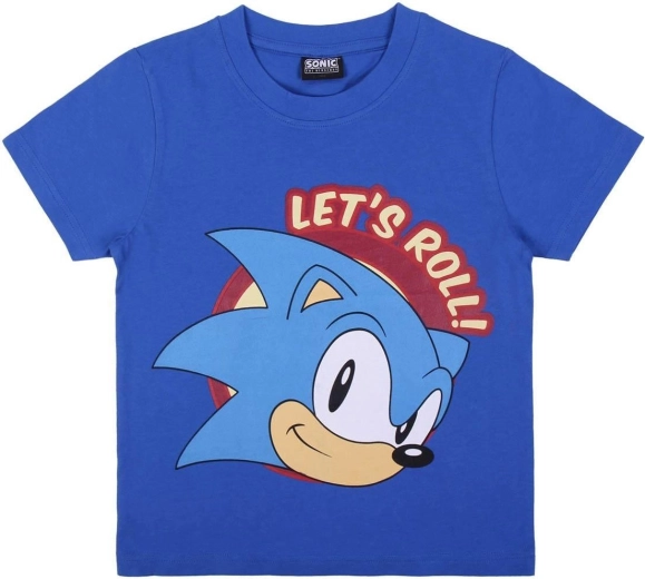 Tricou albastru din bumbac Sonic