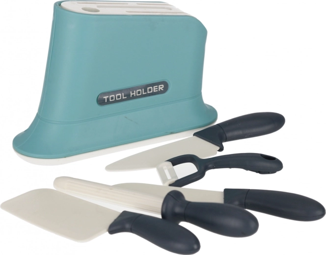 Set de cuțite de bucătărie cu suport și curățător