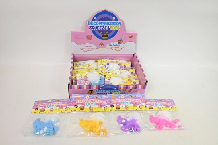 Jucărie antistres de strâns – unicorn (display 16 buc.)