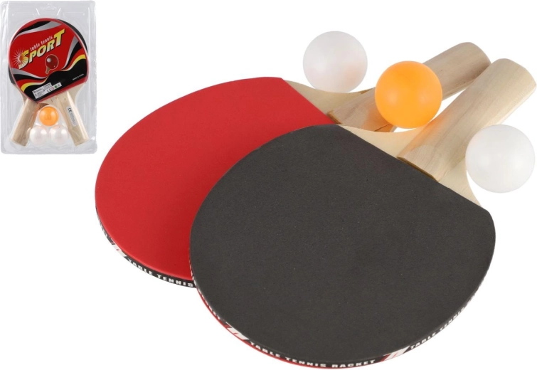 Set de tenis de masă Sport – 2 palete din lemn și 3 mingi