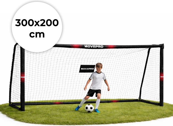 Poartă de fotbal cu plasă 300 × 200 × 120 cm MOVEPRO
