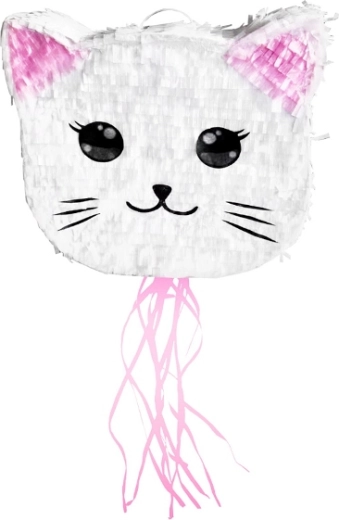 Piniată pisicuță cu șnururi pentru tras