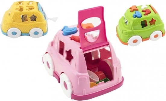 Mașină colorată de plastic cu forme pentru copii