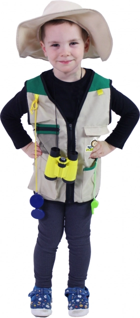 Costum pentru copii micul aventurier cu accesorii și imprimeu în limba cehă