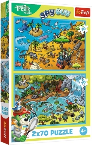 Puzzle Treflíci în lumea animalelor 2 × 70 de piese