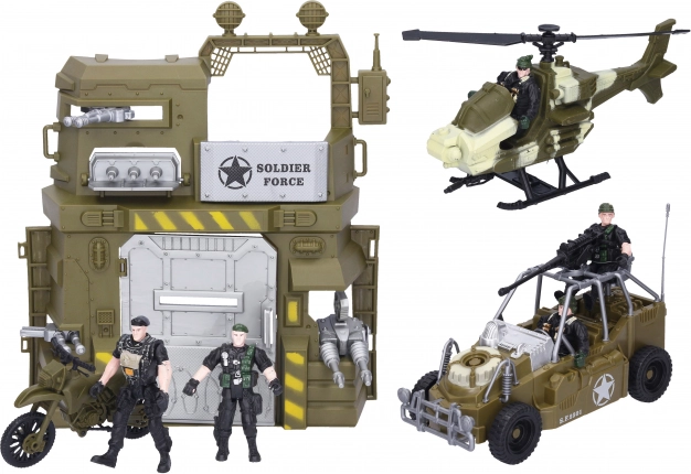 Set militar cu mașină și elicopter