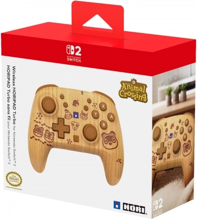 Controller wireless HORIPAD Turbo Animal Crossing Wood Brown pentru Nintendo Switch