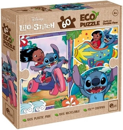 Puzzle eco față-verso Lisciani Lilo & Stitch, 60 de piese