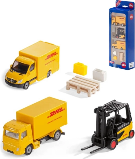 Set logistic SIKU DHL cu vehicule și stivuitor