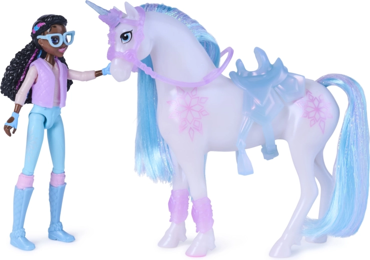 Figurină articulată și plimbare pe unicorn