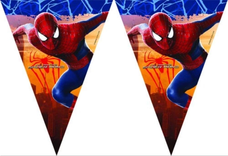 Banner cu stegulețe din plastic Spider-Man - 1 bucată