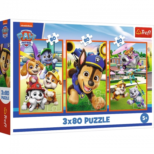 Puzzle 3x80 Echipa cățelușilor Patrula cățelușilor