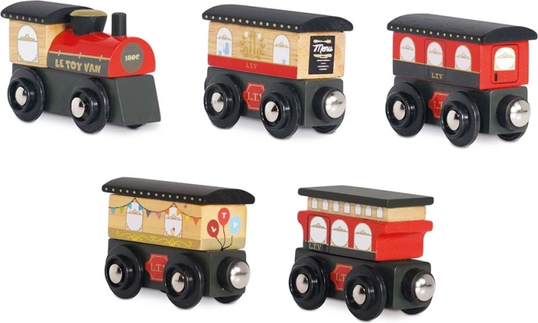 Le Toy Van trenuleț din lemn Royal Express cu vagoane