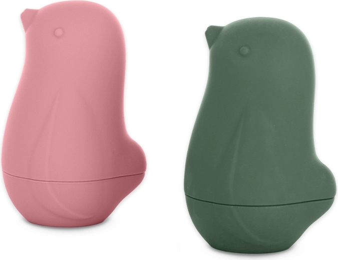 Petite&Mars jucării din silicon pentru apă Love birds rose/green (2 buc.) 6m+