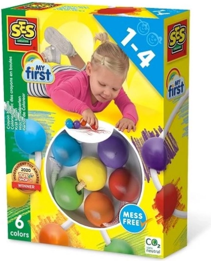 SES Creative Primele mele creioane cerate tip mărgea (6 culori)