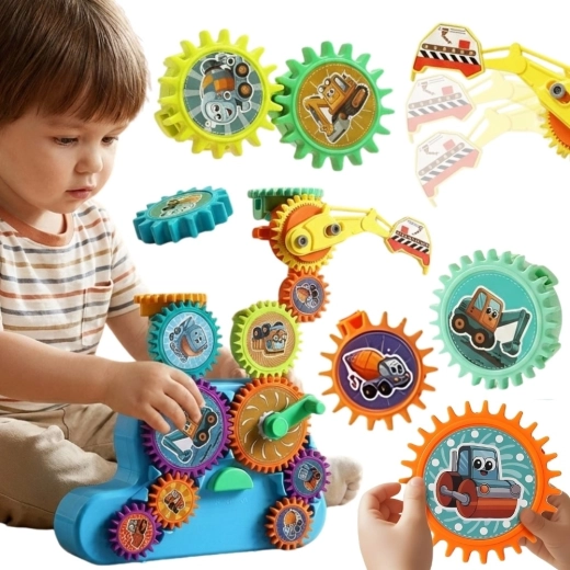 Set de construcție interactiv WOOPIE Roți dințate 18 piese