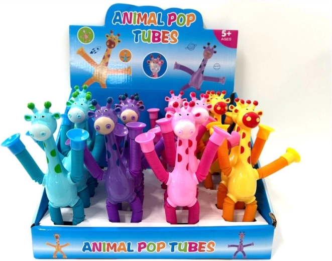 Fidget girafă cu membre extensibile și ventuze - 1 bucată