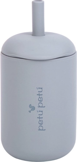 Petú Petú Eli cană din silicon cu pai dusty blue