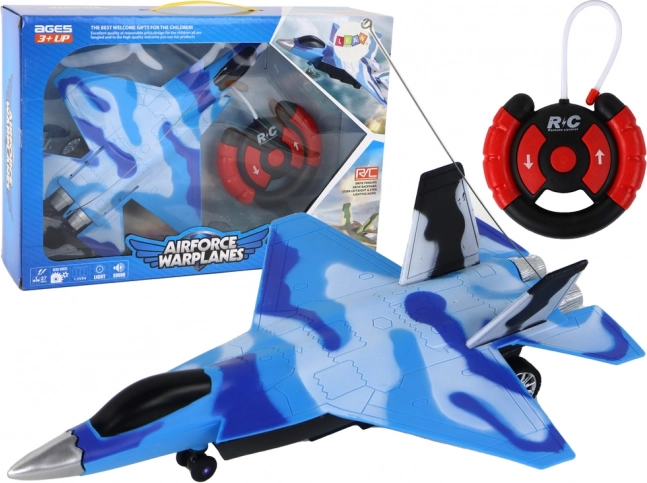 Avion de luptă cu telecomandă și efecte de sunet și lumină