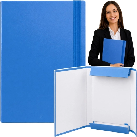 Dosar tip mapă cu clapete pentru documente A4, albastru, cu elastic, rigid - 1 bucată
