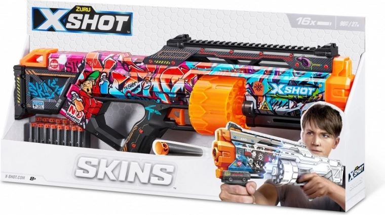 ZURU X-Shot Skins Last Stand Graffiti pistolă cu spumă (16 săgeți)