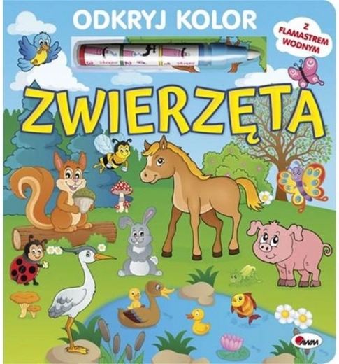 Descoperă culorile: Animale – carte de colorat cu apă reutilizabilă