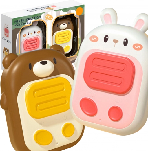 WOOPIE stații walkie-talkie pentru copii iepuraș și ursuleț – set 2 buc