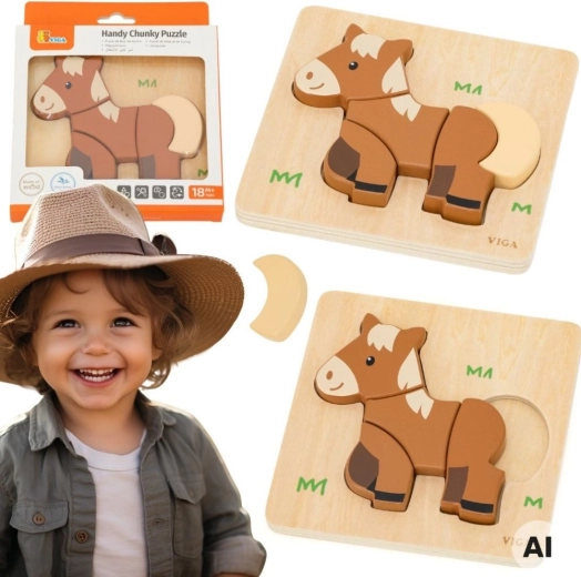 Puzzle din lemn Viga Prietenul meu calul