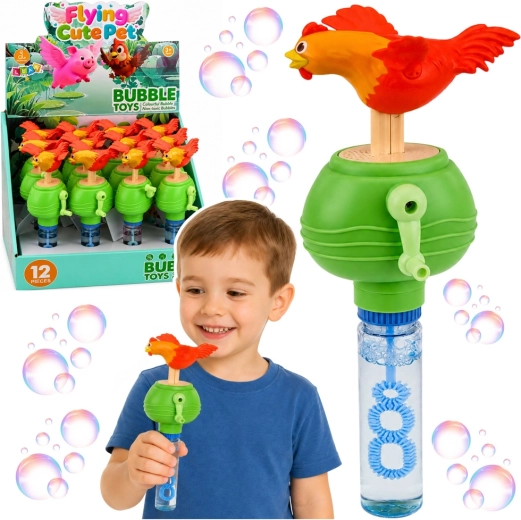 Suflator de baloane cu puișor cu manivelă și sunet, 40 ml