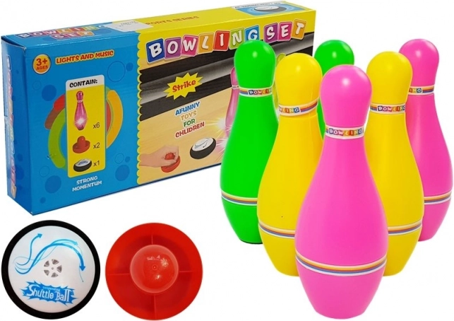 Set colorat de bowling cu efecte luminoase