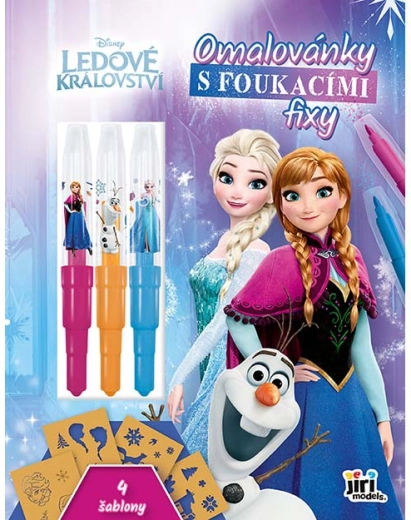 Carte de colorat cu carioci de suflat Frozen Regatul de Gheață