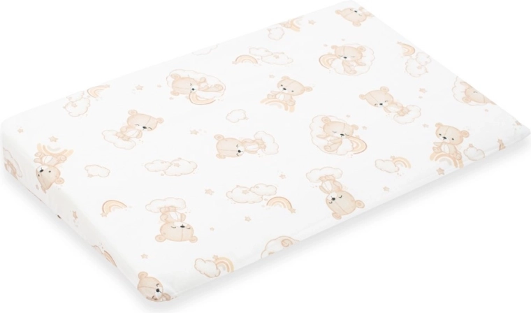 Husă pentru pernă triunghiulară pentru copii NEW BABY Basic 59 × 37 cm, ursuleț, bej