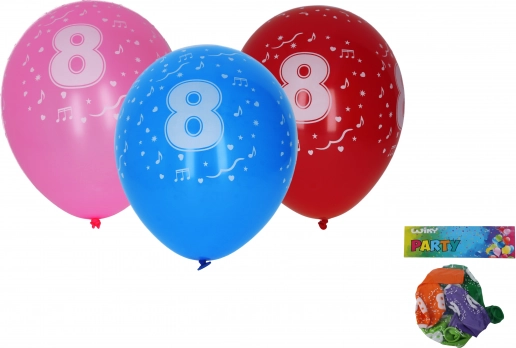 Baloane 30 cm cu cifra 8 – set 5 buc