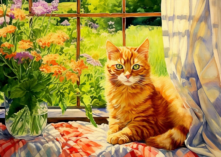 Puzzle Enjoy Pisicuța din bucătăria de la țară, 1000 de piese