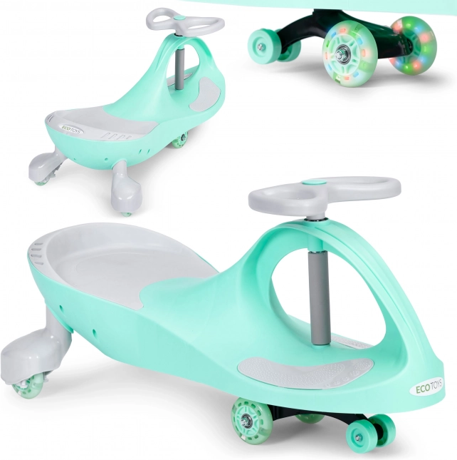 Vehicul de tip wiggle cu roți LED verzi ECOTOYS