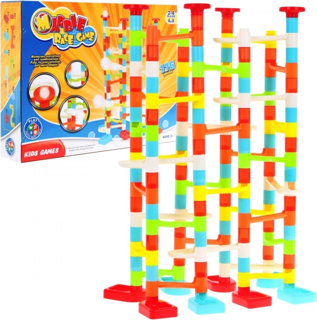 Pistă colorată cu bile pentru copii 3+