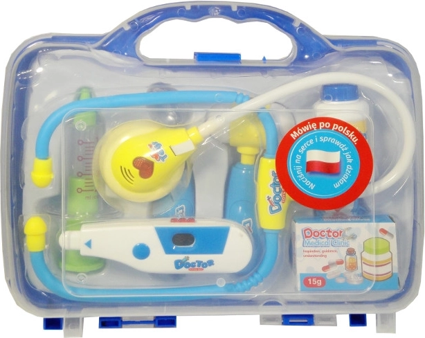 Set medical pentru copii cu modul vocal în limba polonă și stetoscop luminos