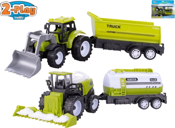 Tractor pentru copii și combină cu remorcă 2-Play – set de utilaje agricole